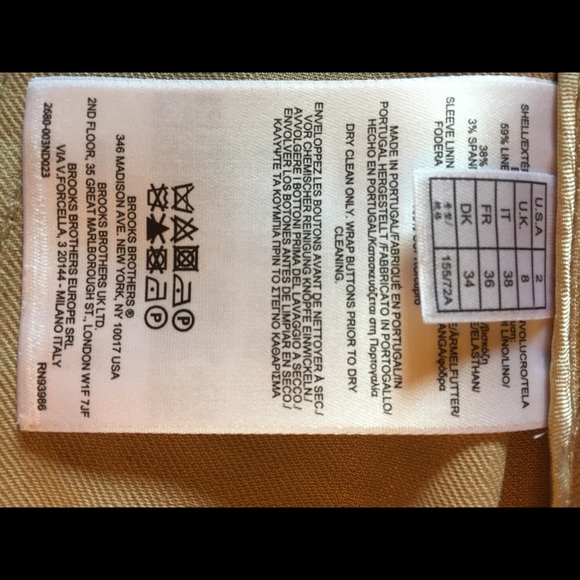 Brooks Brothers Tan Belted Linen Jacket - Picture 7 of 8